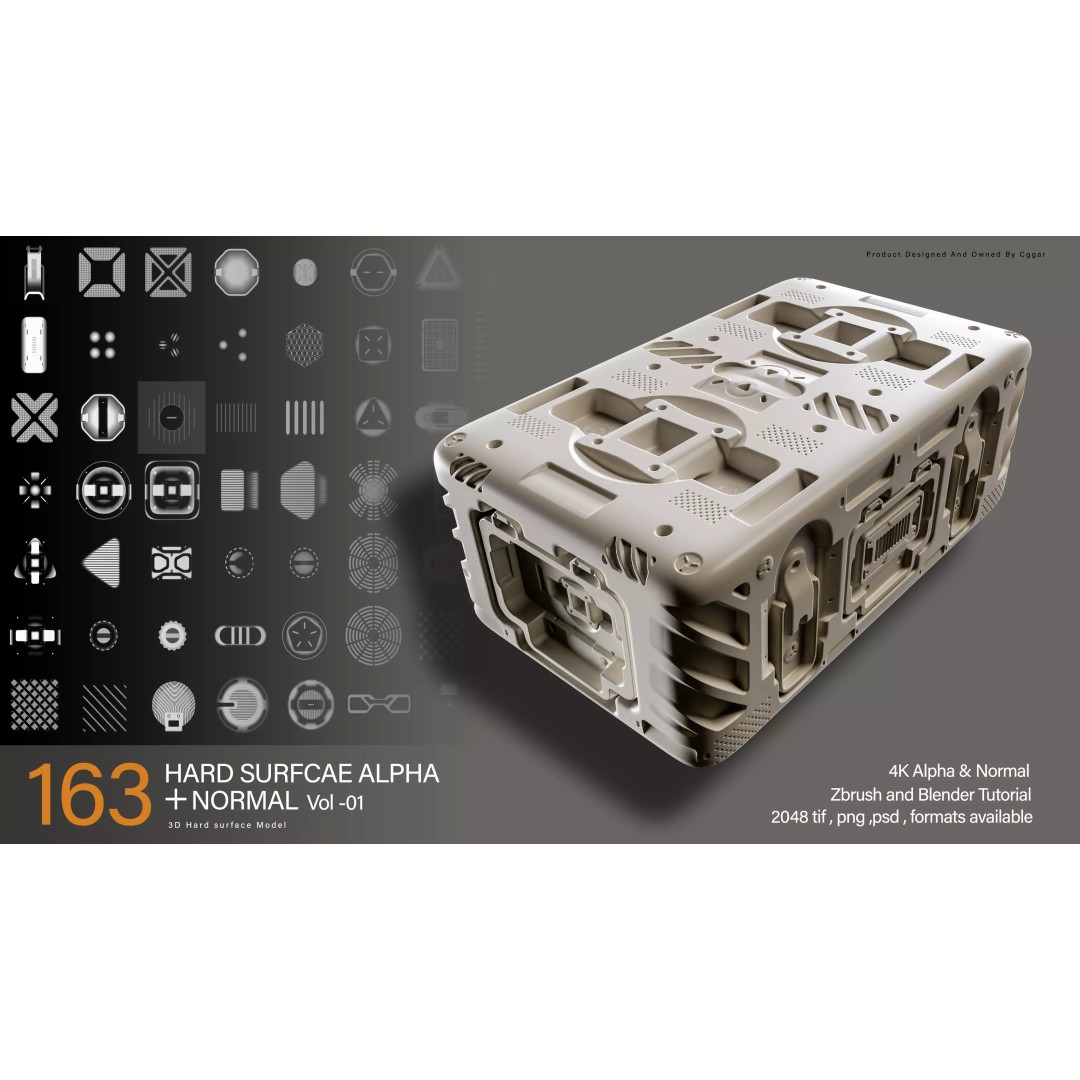 Hard-Surface Alphas 3D Model – High-Quality Texture Set, PNG/TIFF/PSD - View 2