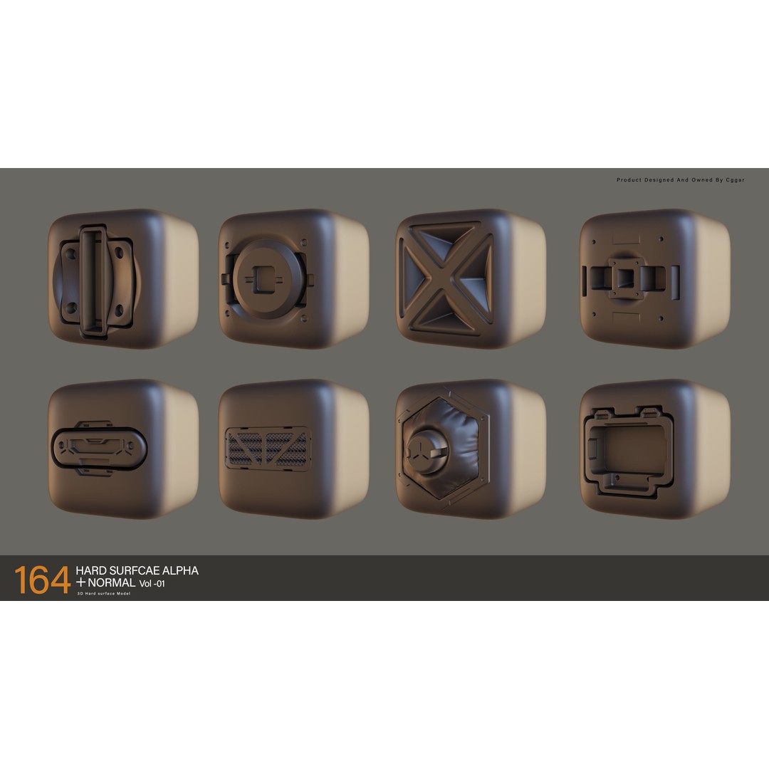 Hard-Surface Alphas 3D Model – High-Quality Texture Set, PNG/TIFF/PSD - View 3