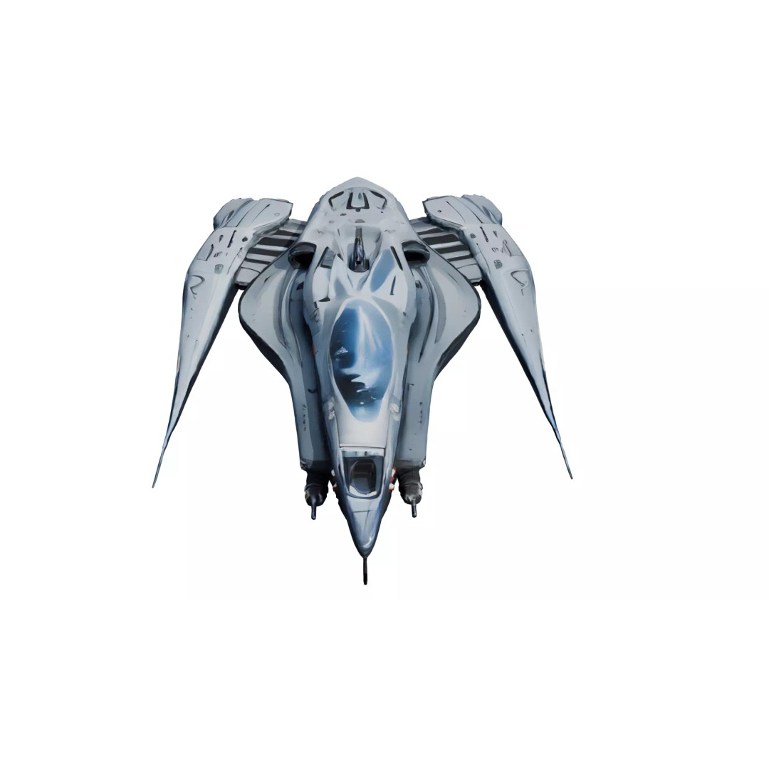 Futuristic Sci-Fi Spaceship 3D Model – Low Poly PBR Asset for Games - View 2