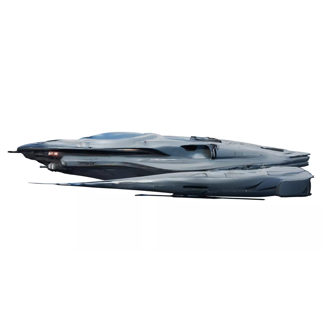 Futuristic Sci-Fi Spaceship 3D Model – Low Poly PBR Asset for Games - View 4