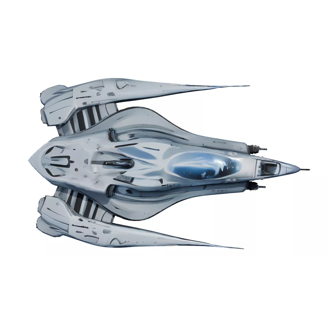 Futuristic Sci-Fi Spaceship 3D Model – Low Poly PBR Asset for Games - View 7