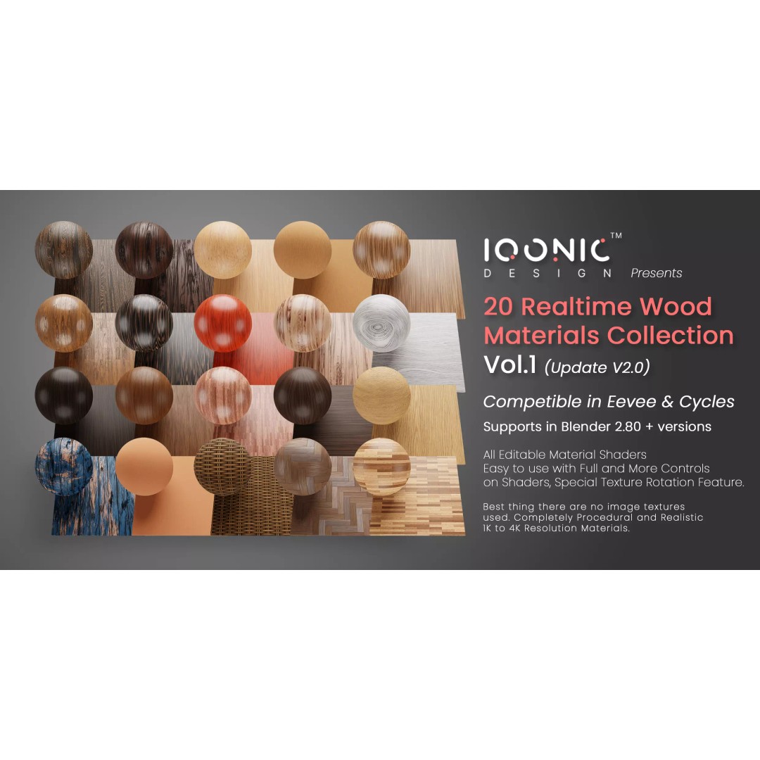 Realtime Wood Collection 3D Model – PBR Textures for Blender - View 2