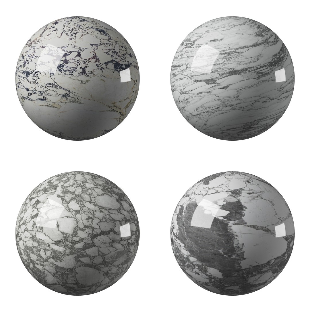 Marble Porcelain Tiles 3D Model – PBR Textures, Multiple Sizes, FBX - View 3