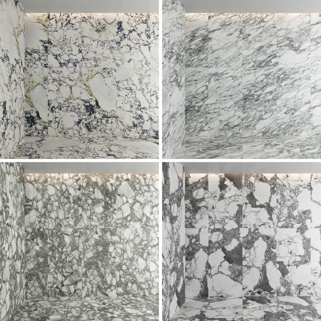 Marble Porcelain Tiles 3D Model – PBR Textures, Multiple Sizes, FBX - View 4