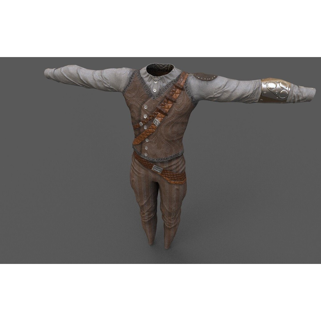 Steampunk Skin 3D Model – Low Poly Rigged Character for Games - View 3