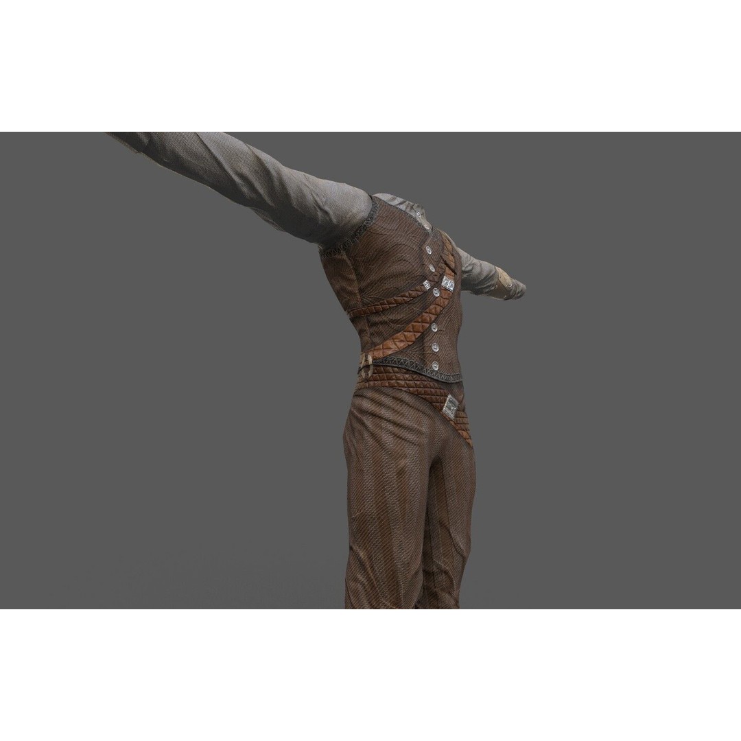Steampunk Skin 3D Model – Low Poly Rigged Character for Games - View 6