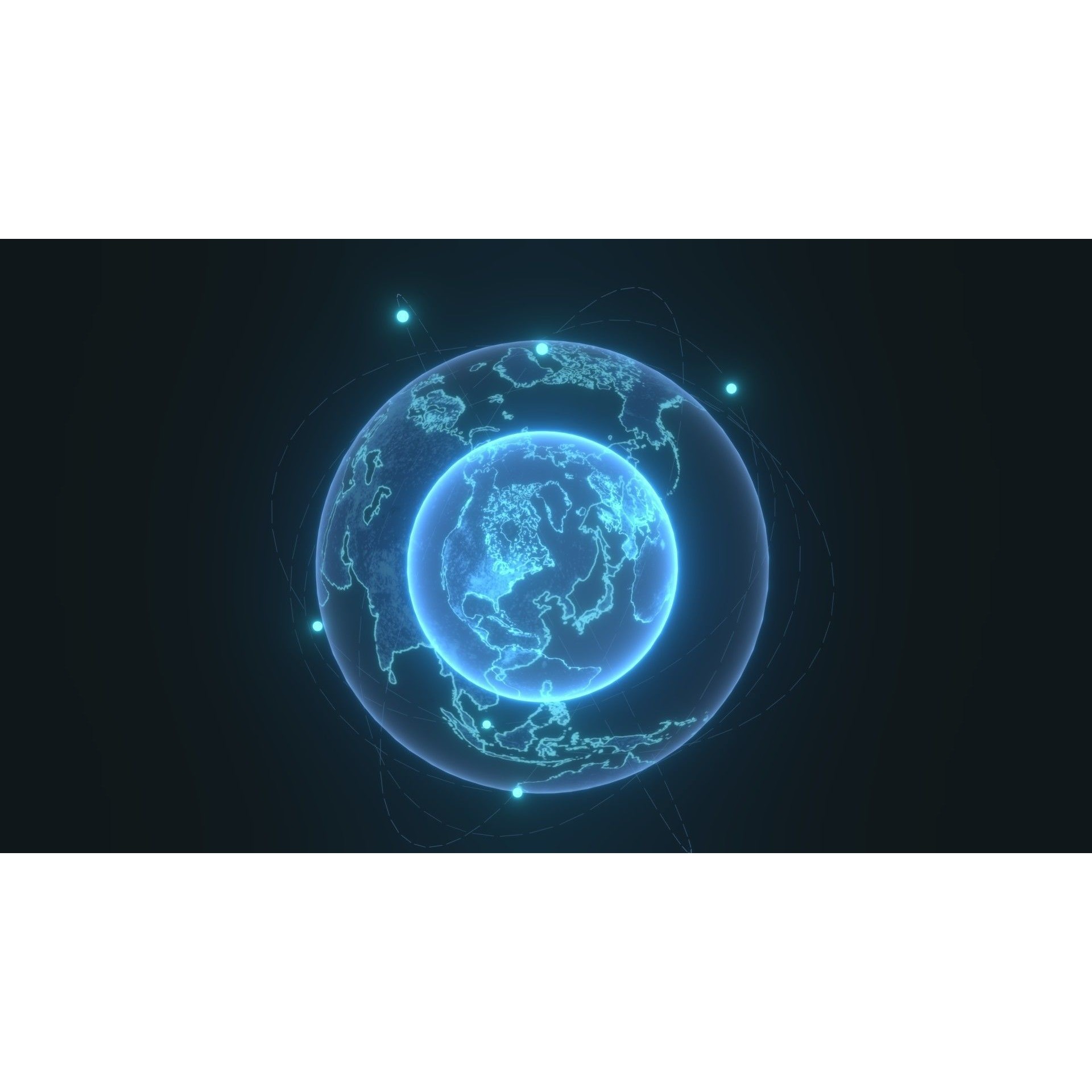 Animated Hologram Planet Earth - Low-Poly Game-Ready 3D Model - View 10