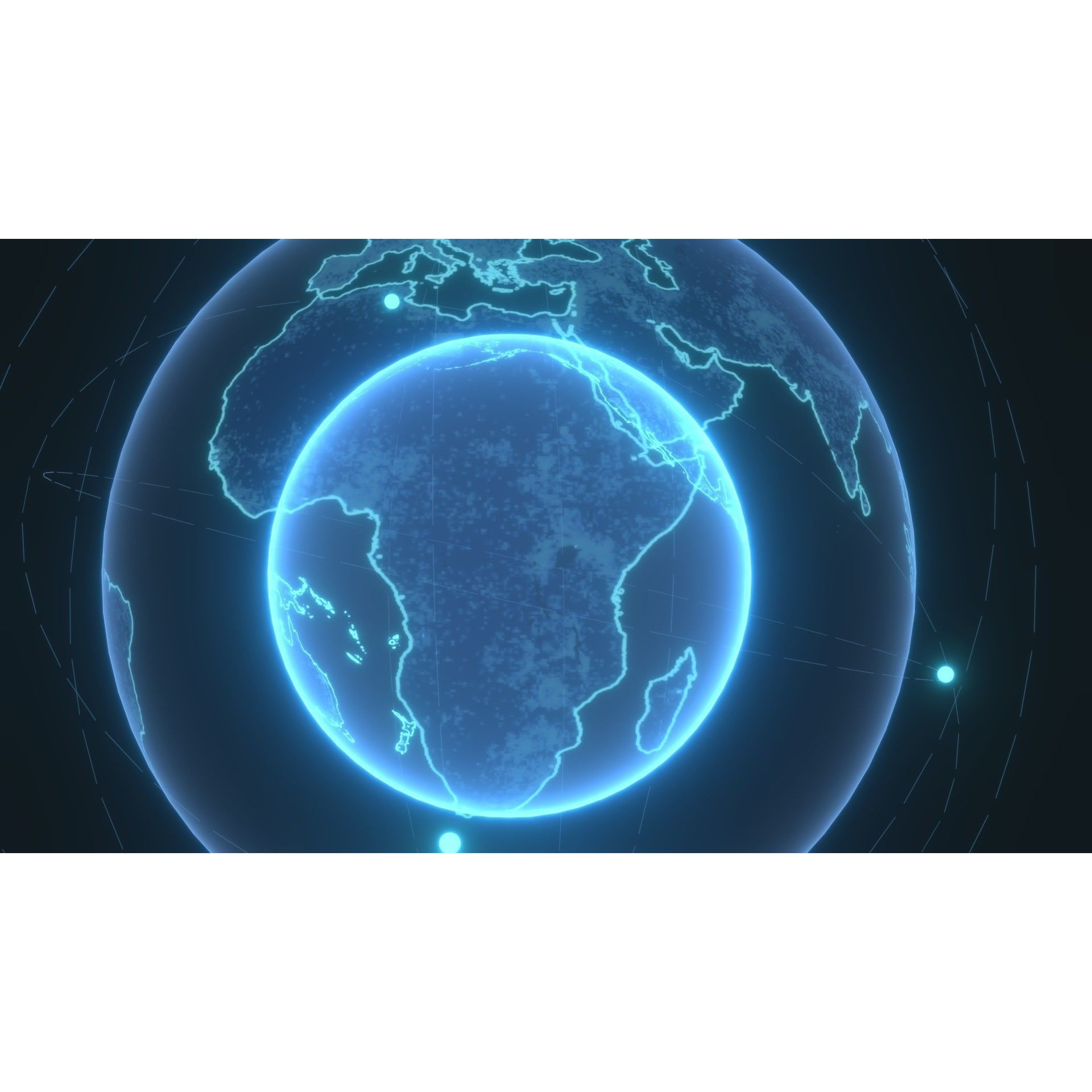 Animated Hologram Planet Earth - Low-Poly Game-Ready 3D Model - View 11