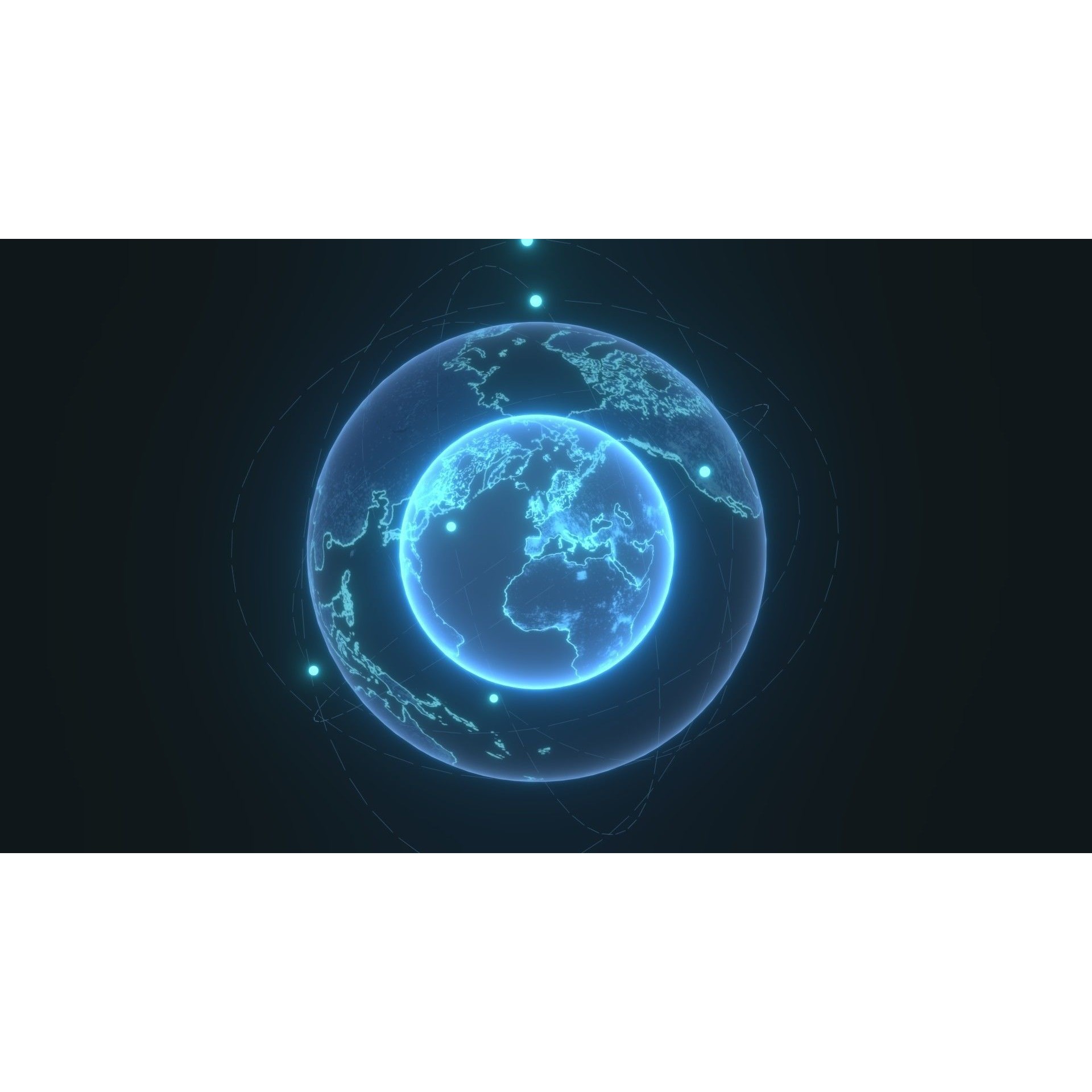 Animated Hologram Planet Earth - Low-Poly Game-Ready 3D Model - View 12