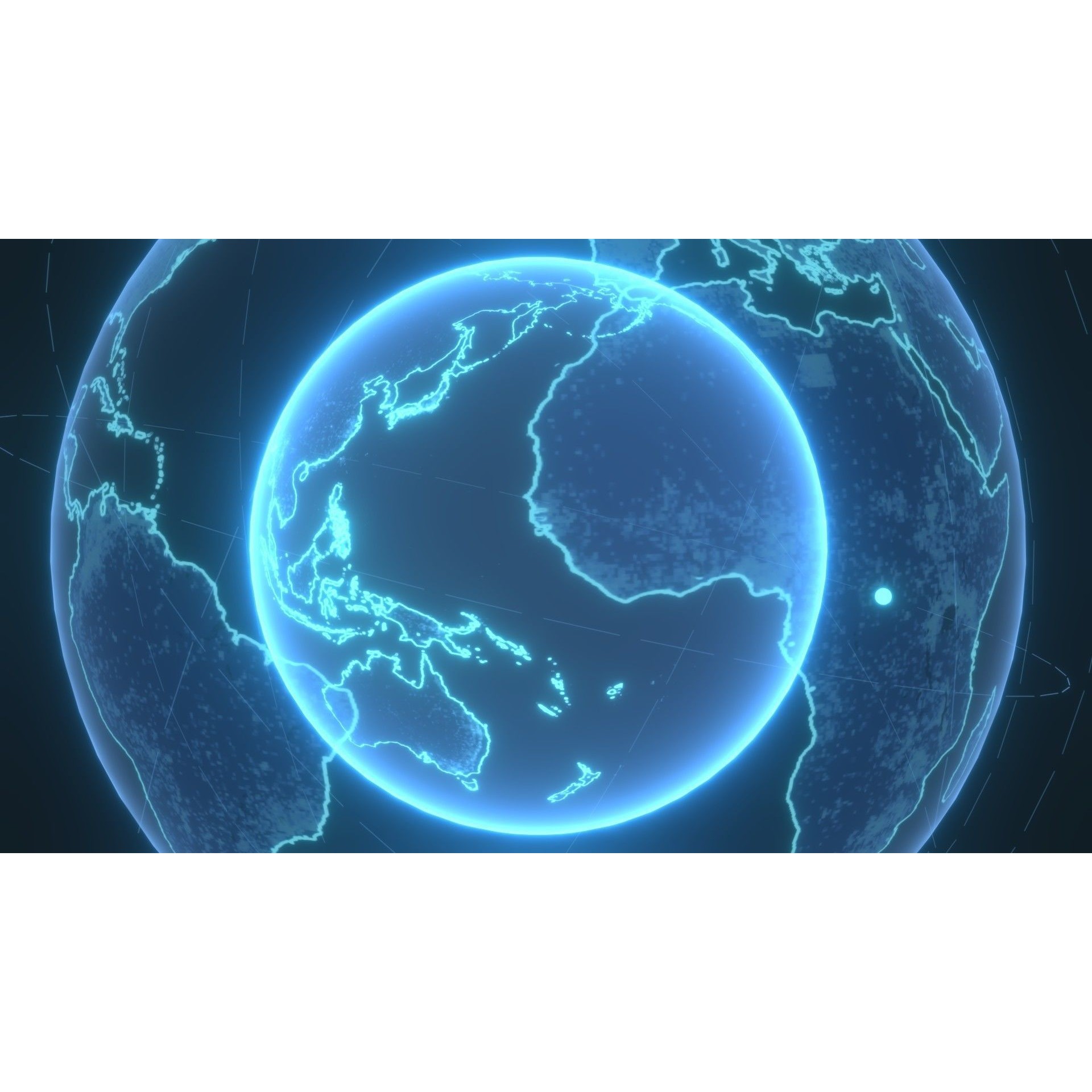 Animated Hologram Planet Earth - Low-Poly Game-Ready 3D Model - View 15
