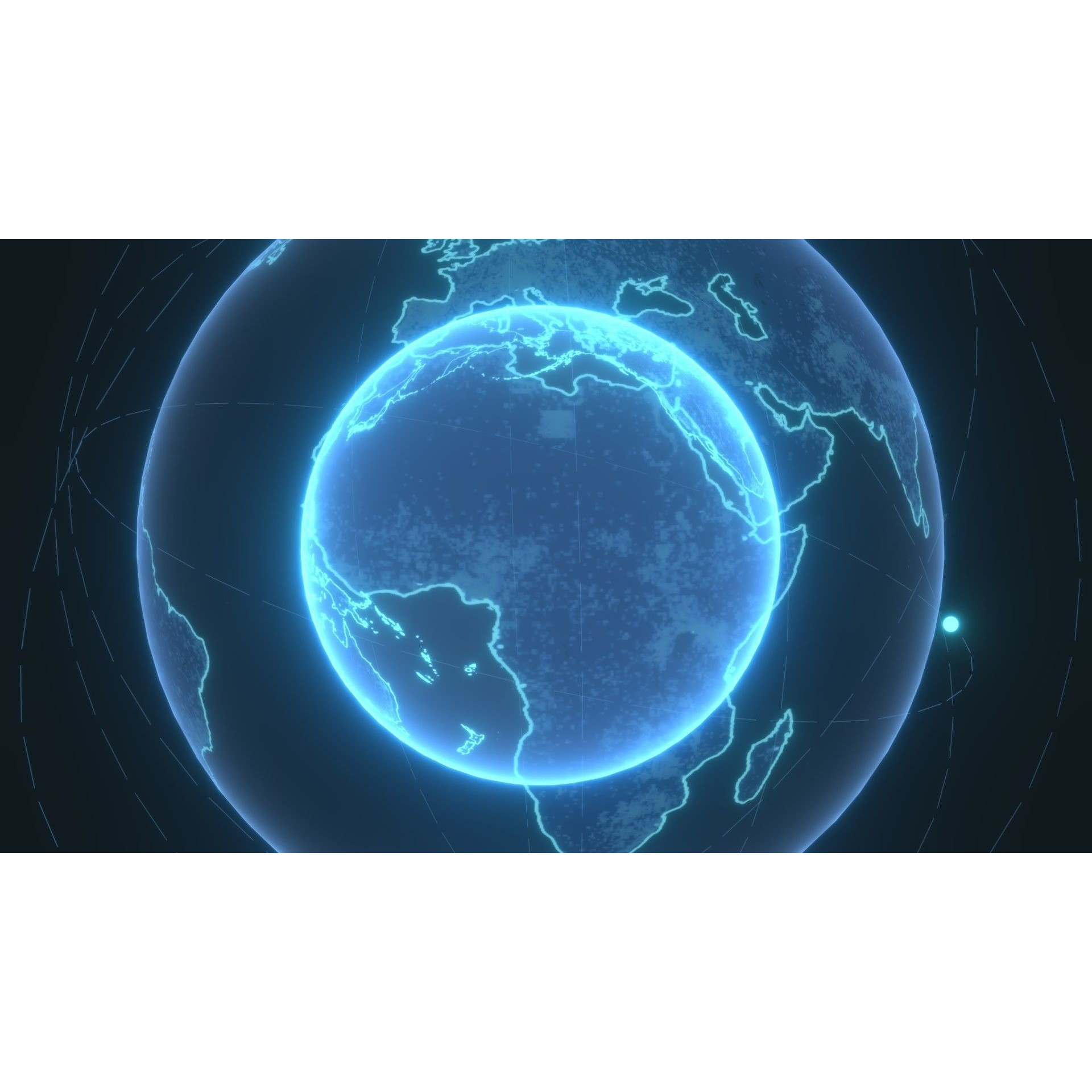 Animated Hologram Planet Earth - Low-Poly Game-Ready 3D Model - View 17