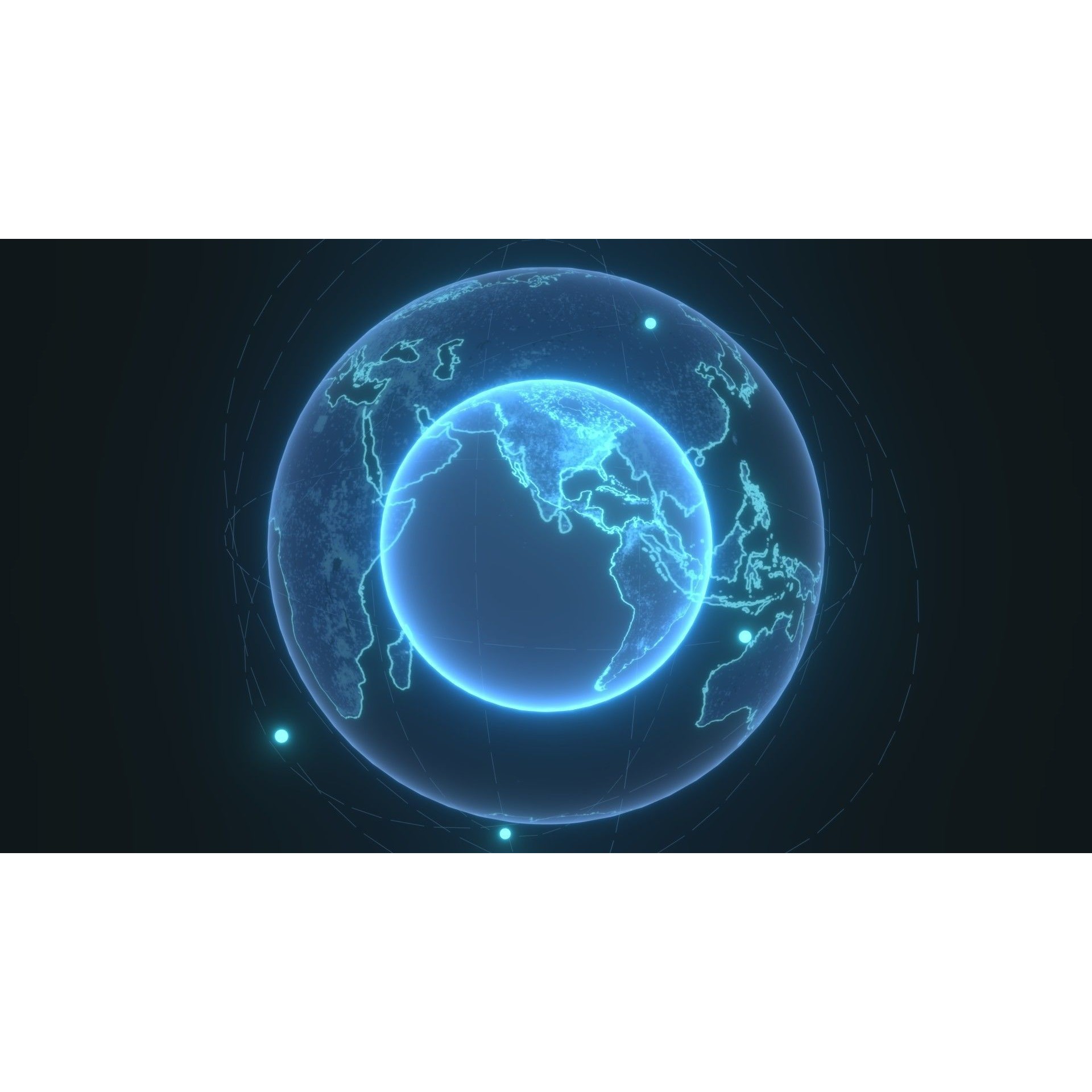 Animated Hologram Planet Earth - Low-Poly Game-Ready 3D Model - View 18