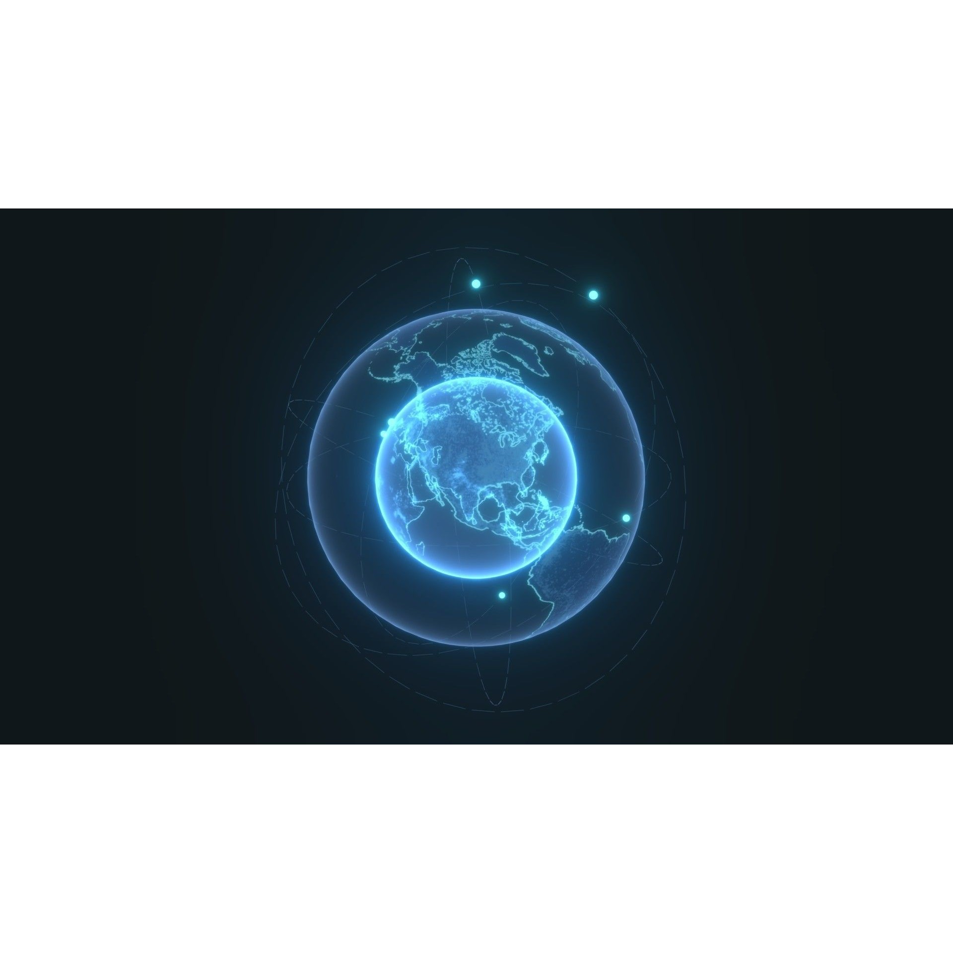 Animated Hologram Planet Earth - Low-Poly Game-Ready 3D Model - View 20