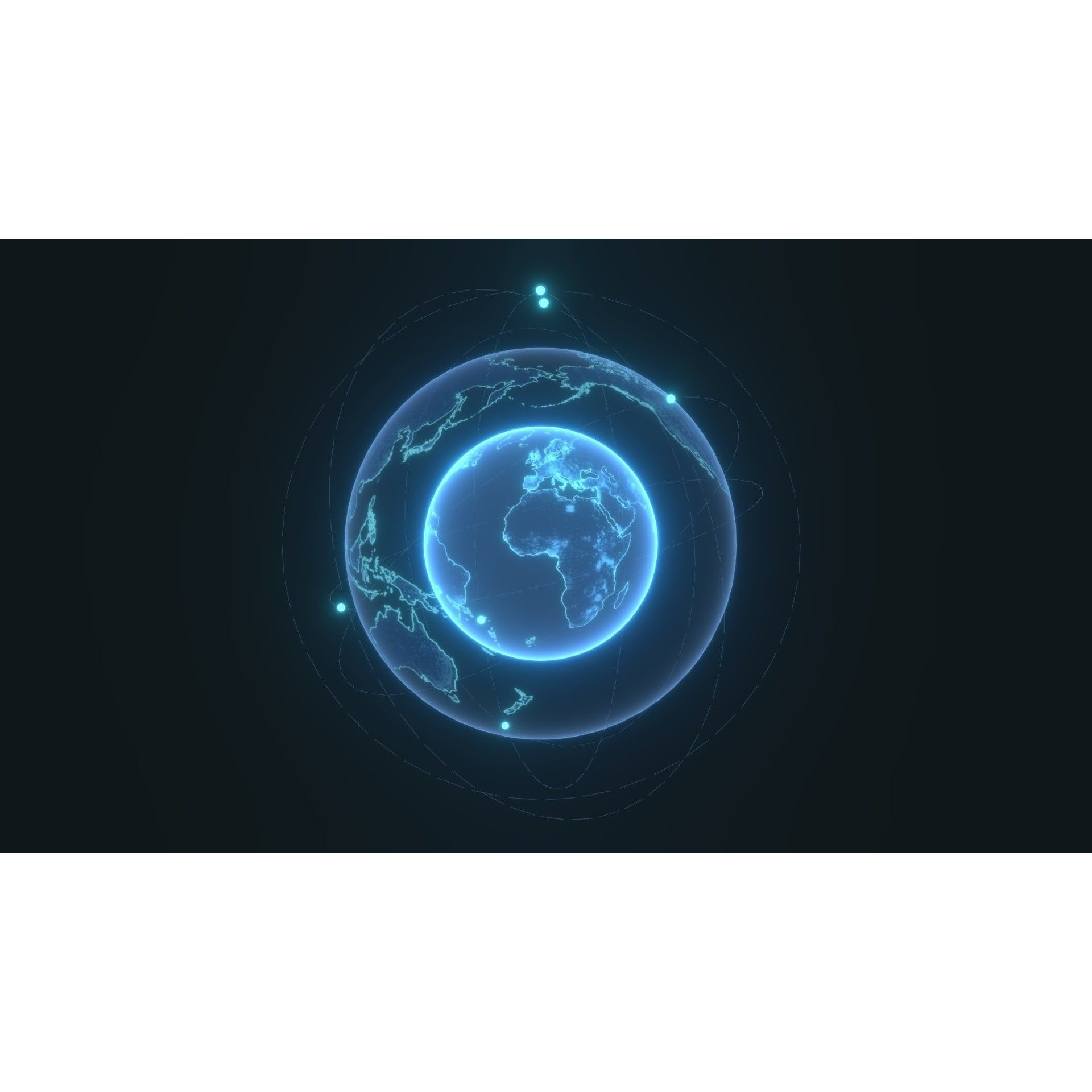 Animated Hologram Planet Earth - Low-Poly Game-Ready 3D Model - View 3