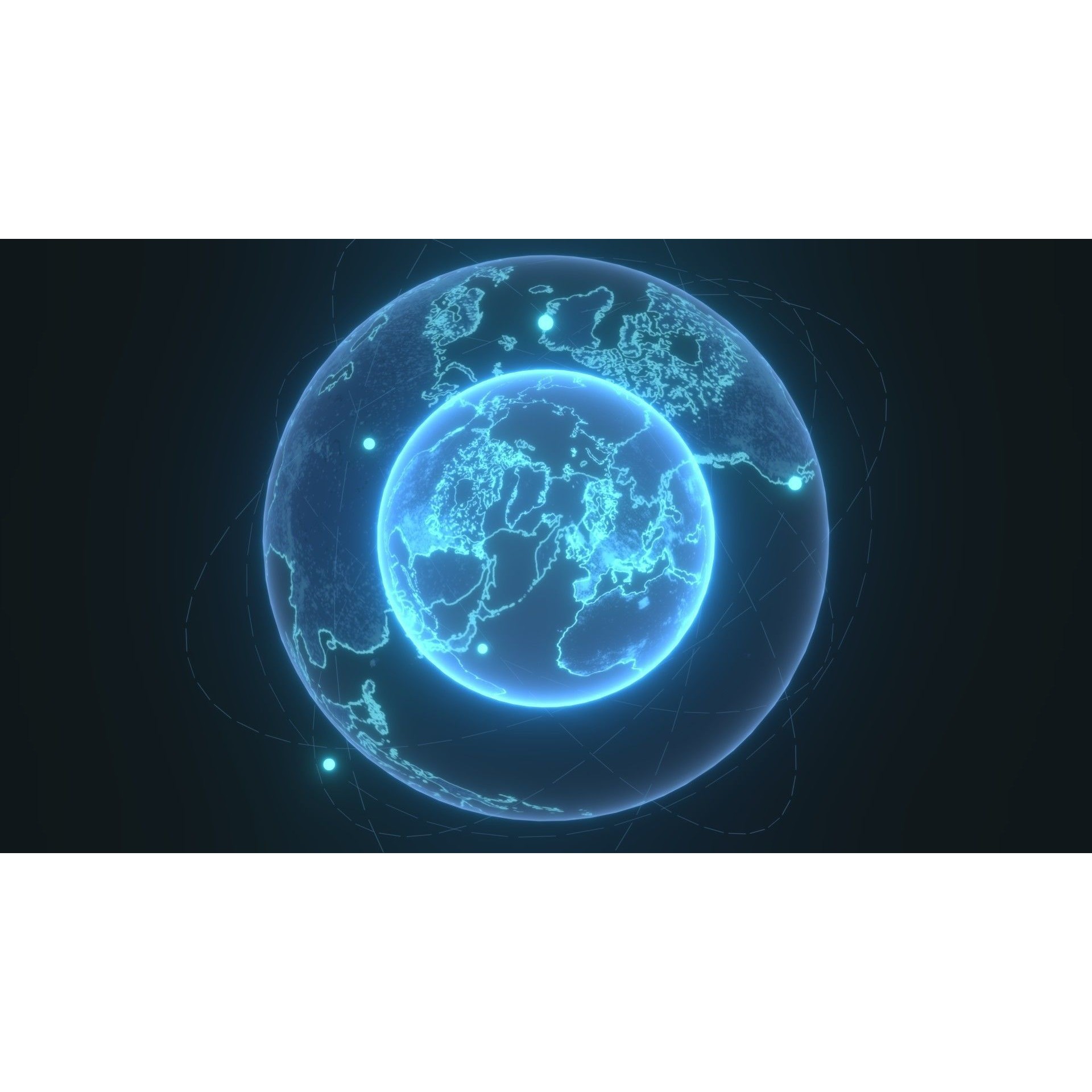 Animated Hologram Planet Earth - Low-Poly Game-Ready 3D Model - View 4