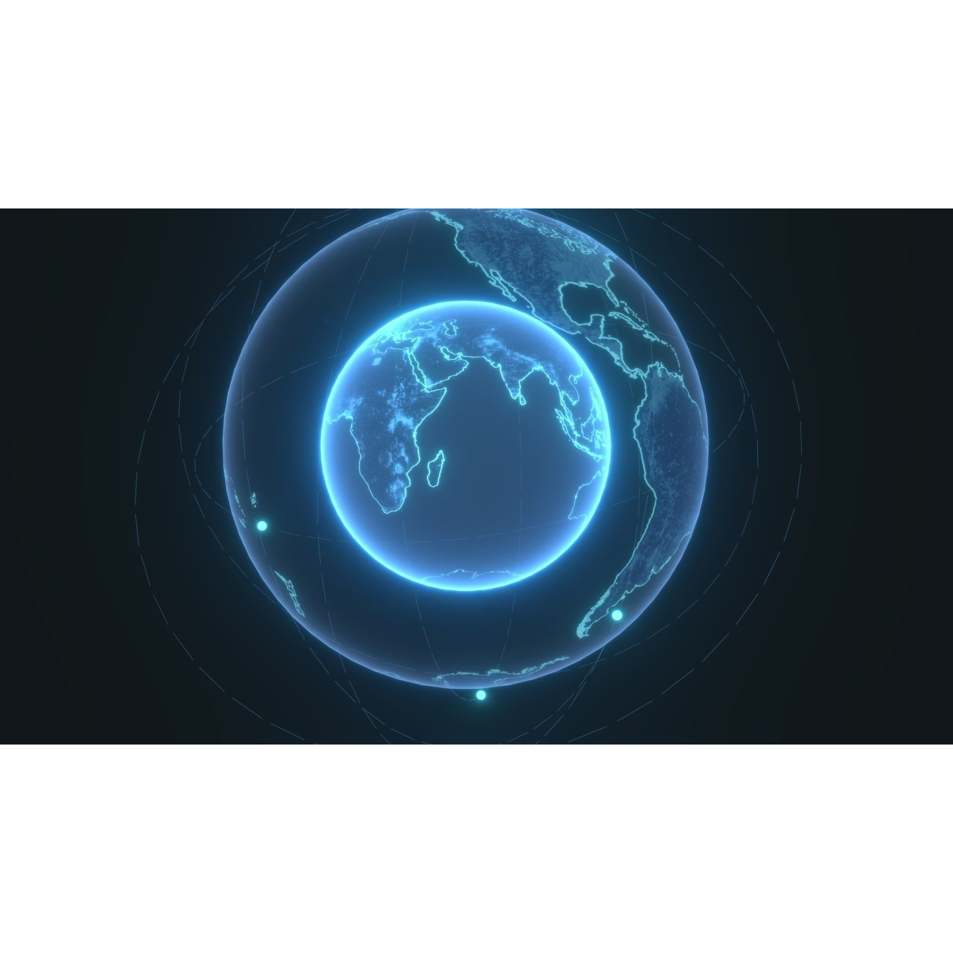 Animated Hologram Planet Earth - Low-Poly Game-Ready 3D Model - View 5