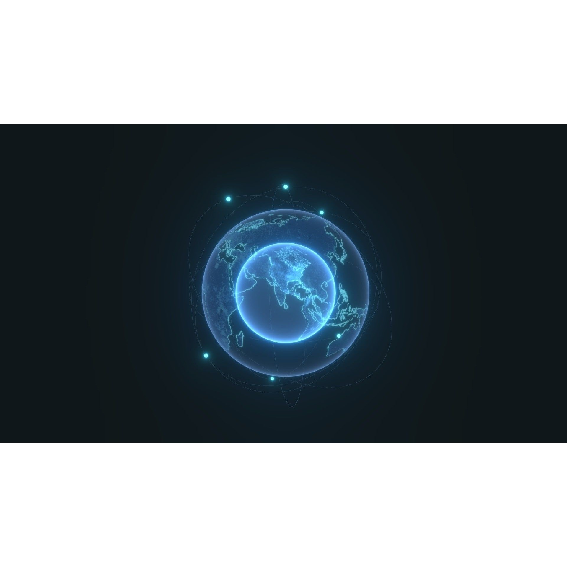 Animated Hologram Planet Earth - Low-Poly Game-Ready 3D Model - View 6