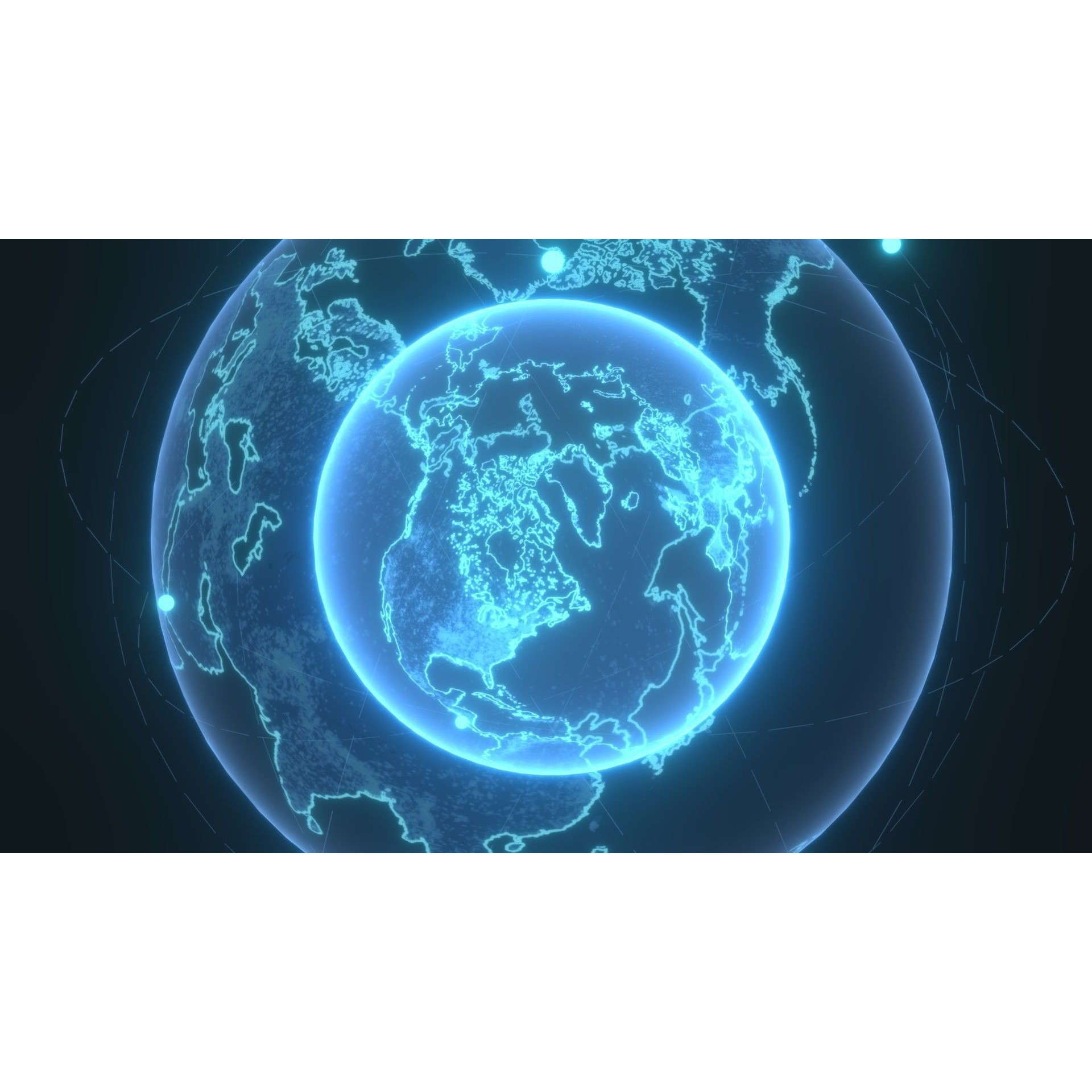 Animated Hologram Planet Earth - Low-Poly Game-Ready 3D Model - View 7