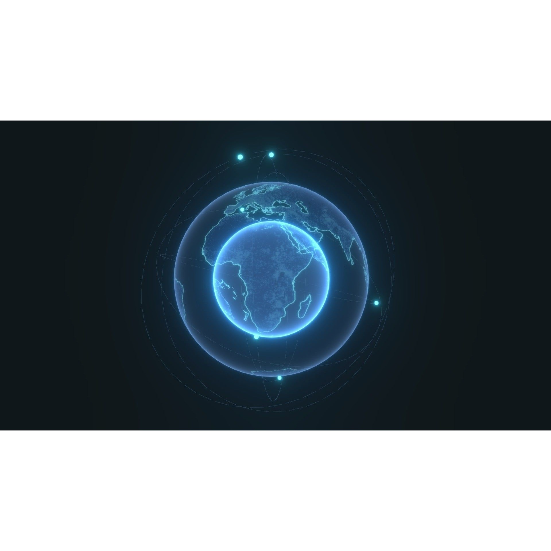 Animated Hologram Planet Earth - Low-Poly Game-Ready 3D Model - View 8