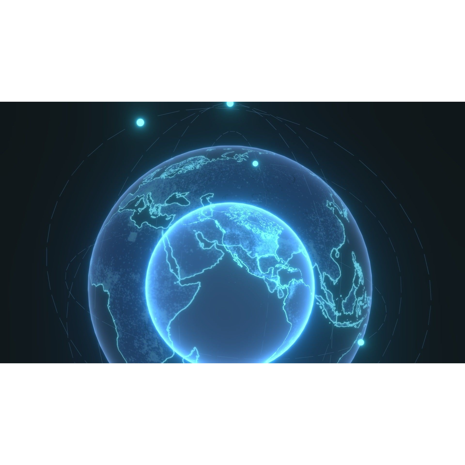 Animated Hologram Planet Earth - Low-Poly Game-Ready 3D Model - View 9