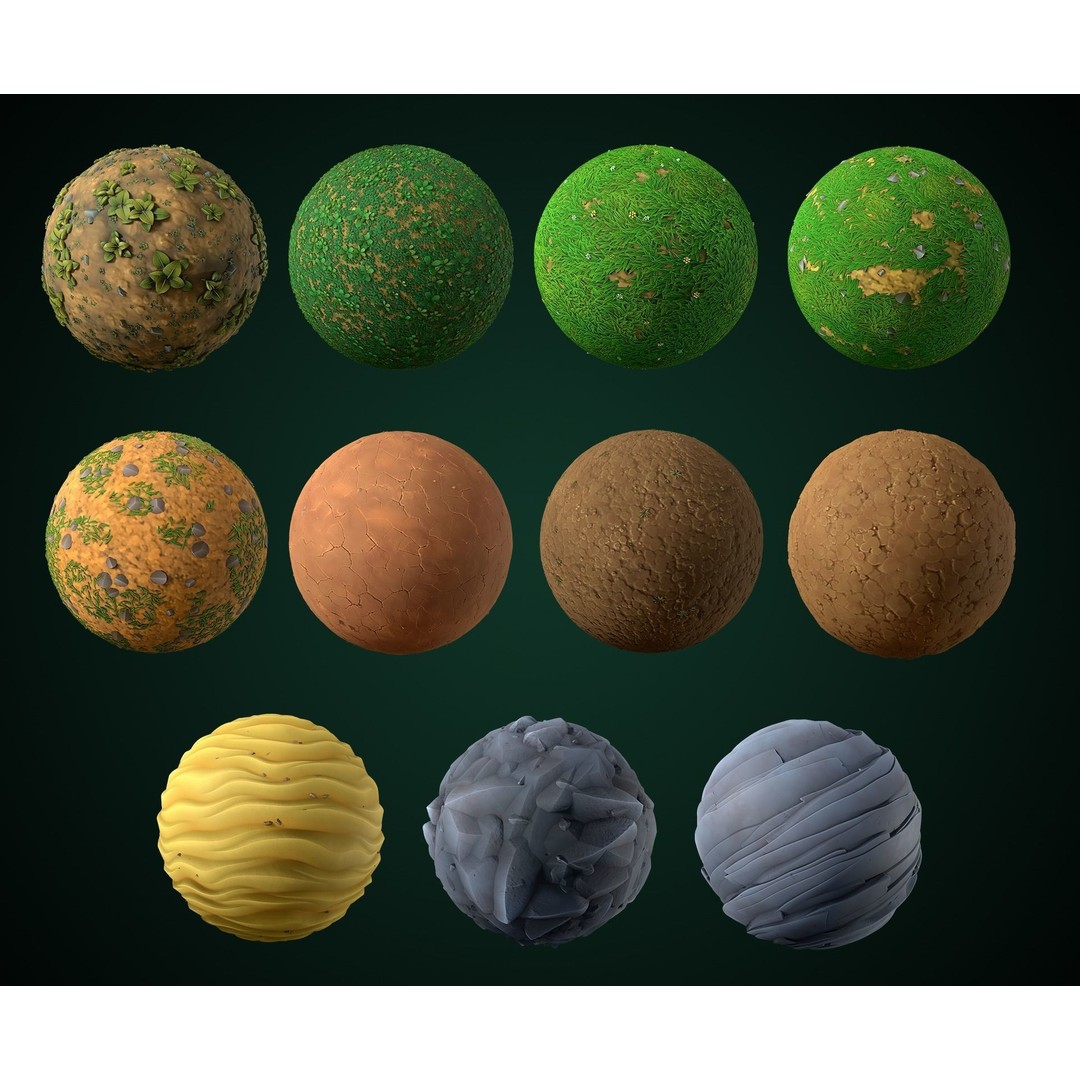 Stylized Texture 3D Model – Cartoon PBR Textures, PNG - View 11