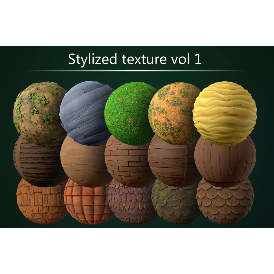 Stylized Texture 3D Model – Cartoon PBR Textures, PNG - View 2