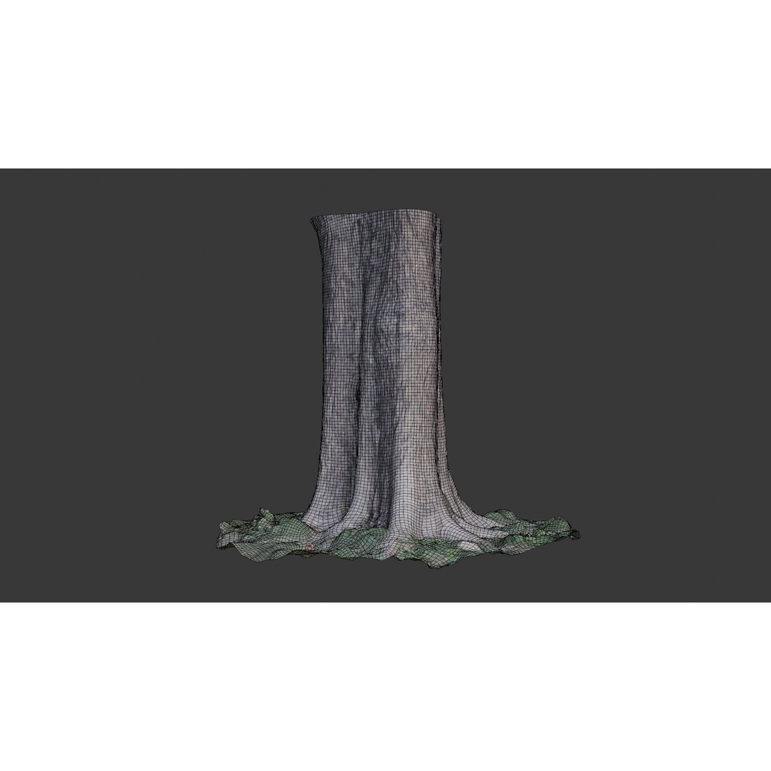 Tree Trunk 3D Model – Photorealistic Low-Poly Game Asset, FBX - View 4