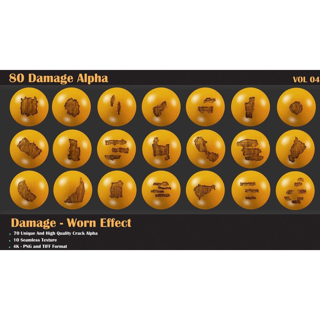 Damage Alpha 3D Model – Destructive Seamless Textures, PNG & TIFF - View 4