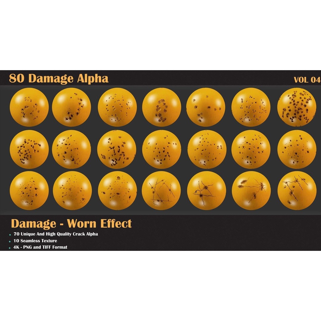 Damage Alpha 3D Model – Destructive Seamless Textures, PNG & TIFF - View 5
