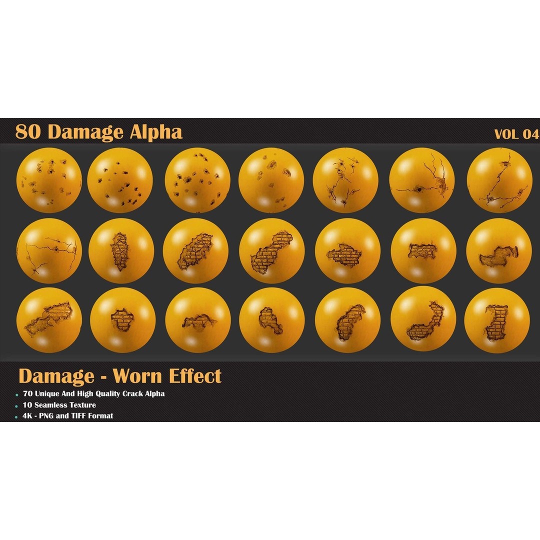 Damage Alpha 3D Model – Destructive Seamless Textures, PNG & TIFF - View 6