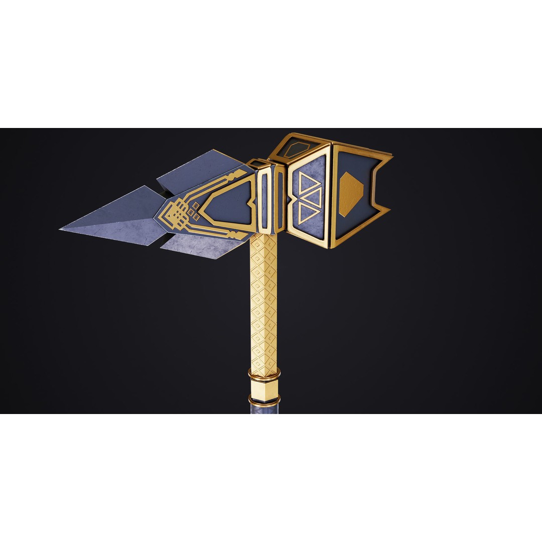 Battle Hammer 3D Model – Low Poly PBR Game Asset, FBX, OBJ - View 13