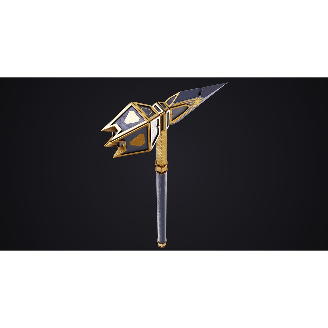 Battle Hammer 3D Model – Low Poly PBR Game Asset, FBX, OBJ - View 14