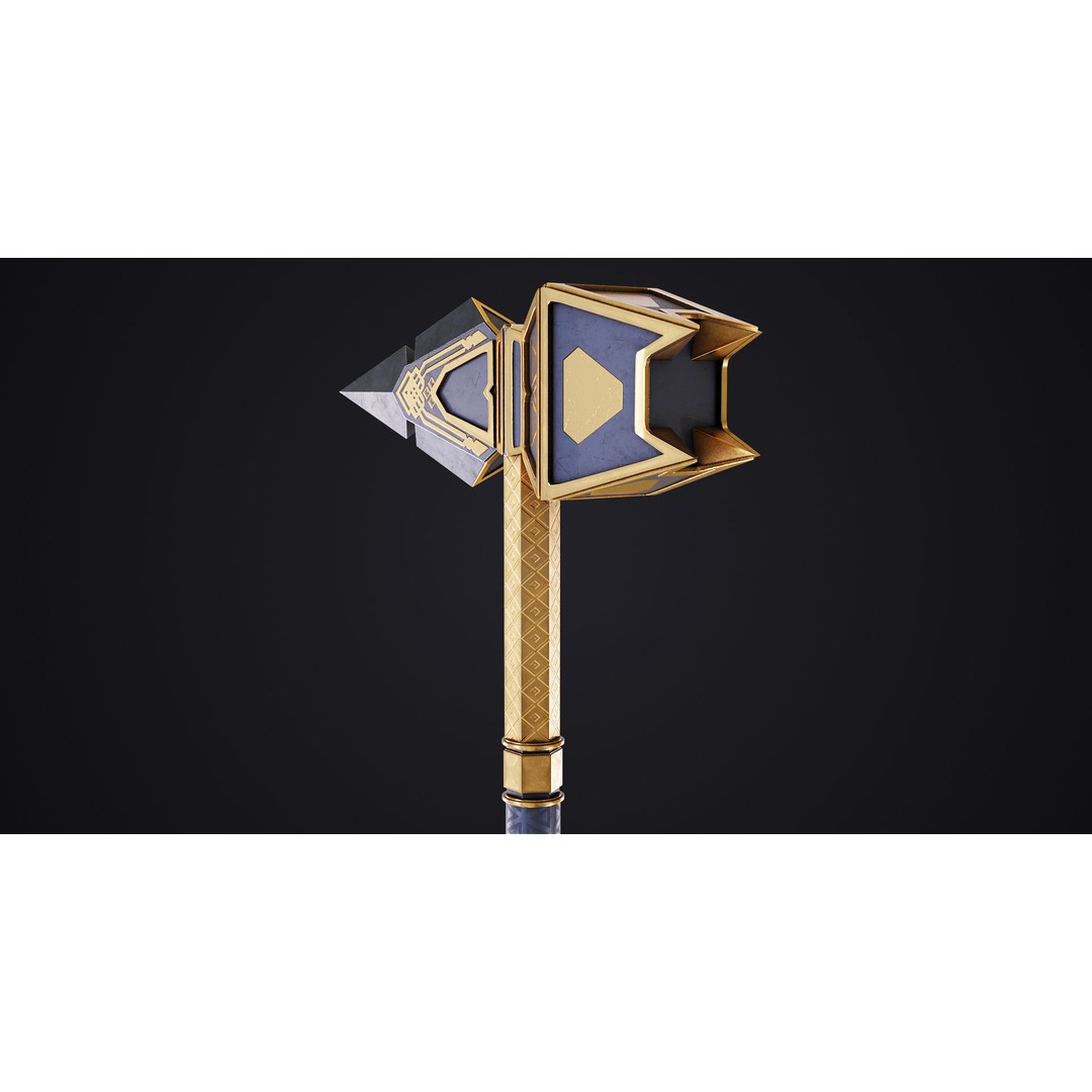 Battle Hammer 3D Model – Low Poly PBR Game Asset, FBX, OBJ - View 15