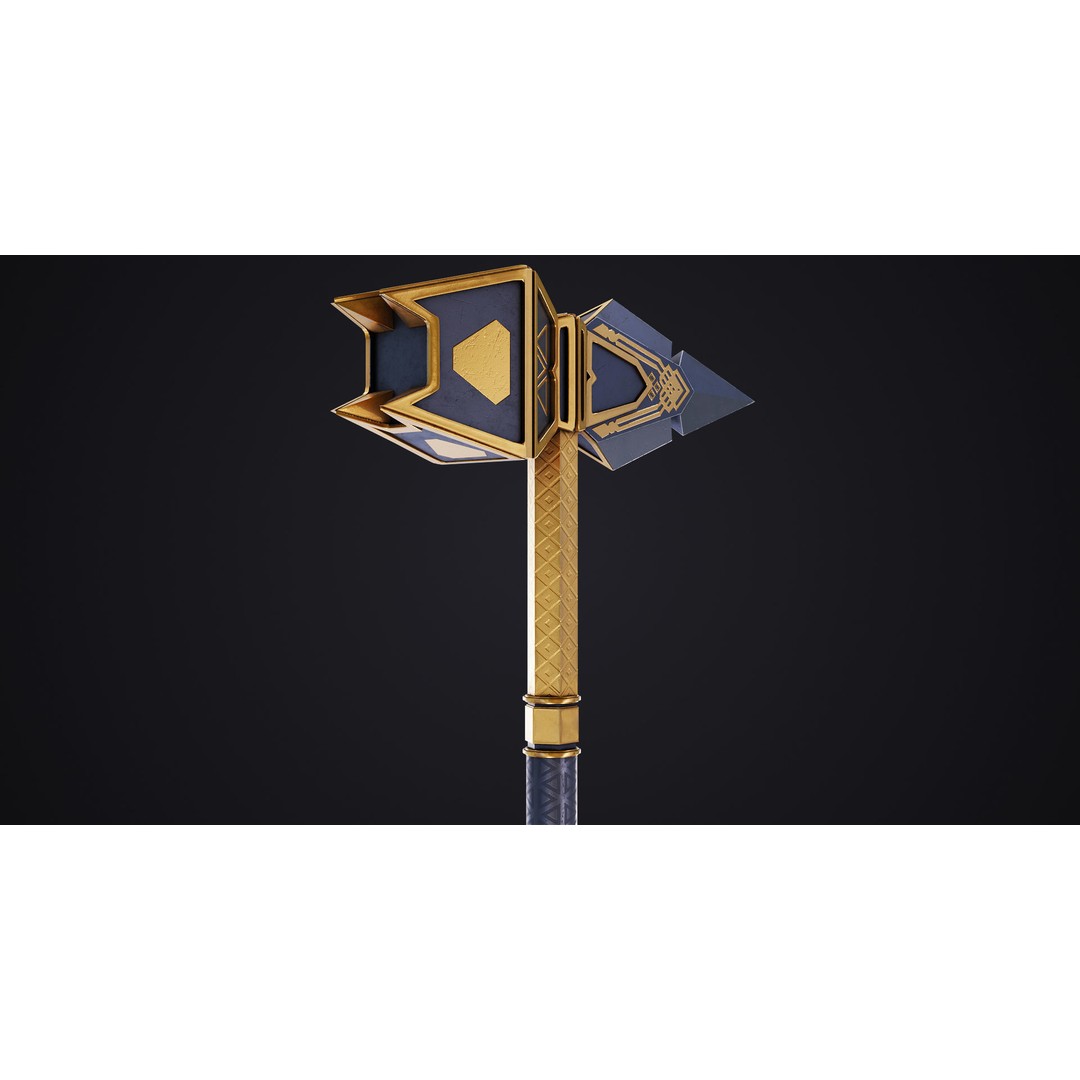 Battle Hammer 3D Model – Low Poly PBR Game Asset, FBX, OBJ - View 16