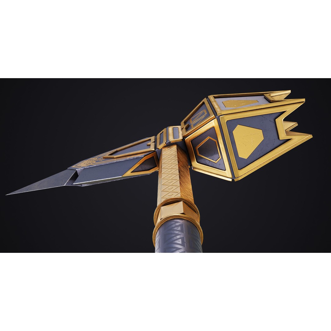 Battle Hammer 3D Model – Low Poly PBR Game Asset, FBX, OBJ - View 19