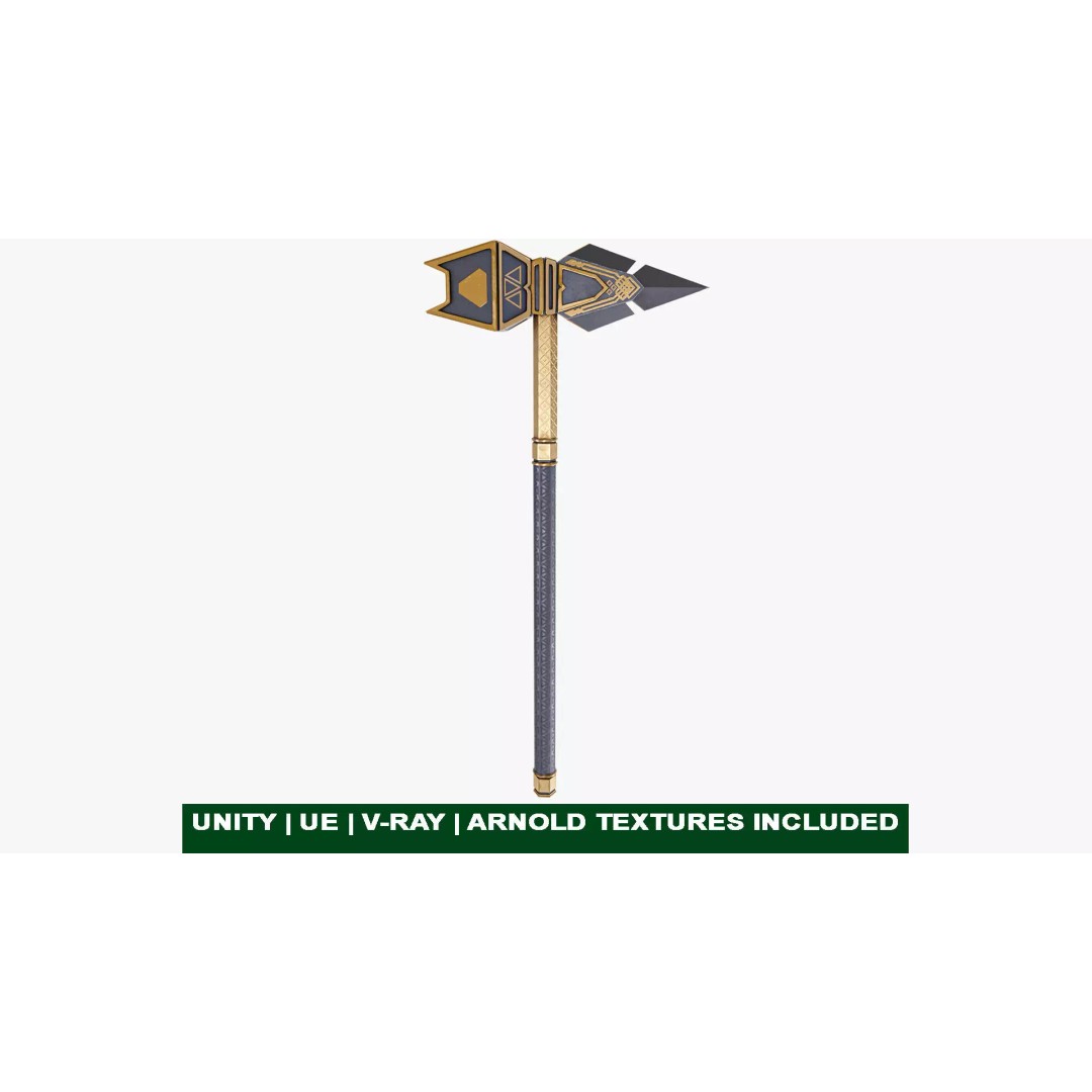 Battle Hammer 3D Model – Low Poly PBR Game Asset, FBX, OBJ - View 2