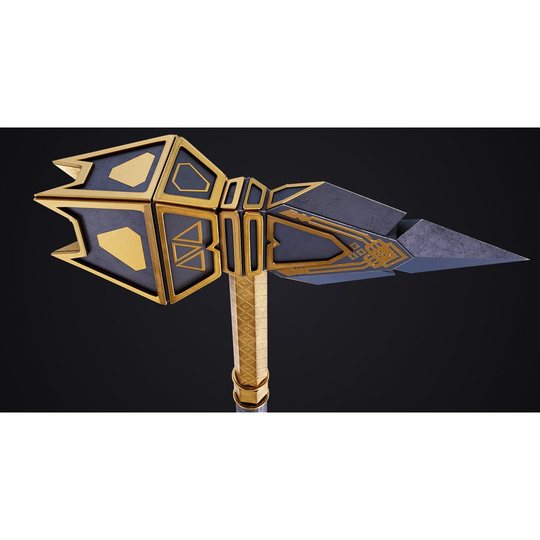Battle Hammer 3D Model – Low Poly PBR Game Asset, FBX, OBJ - View 20