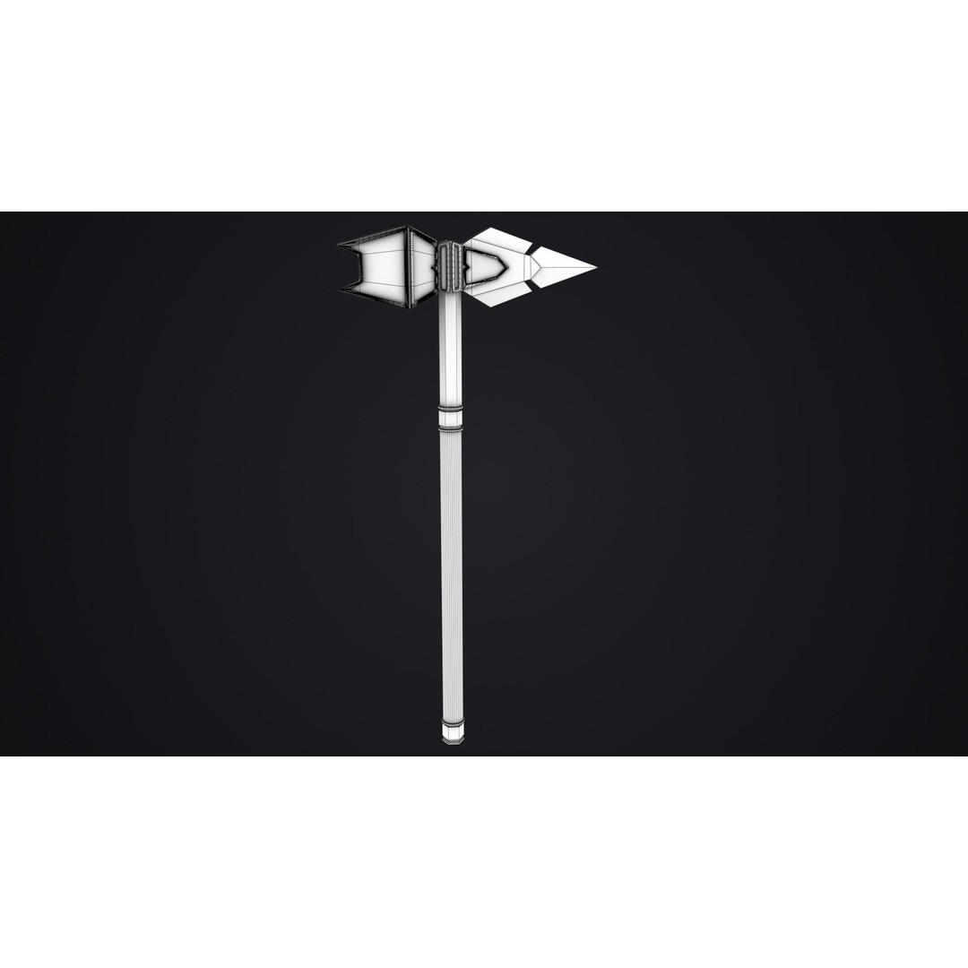 Battle Hammer 3D Model – Low Poly PBR Game Asset, FBX, OBJ - View 22