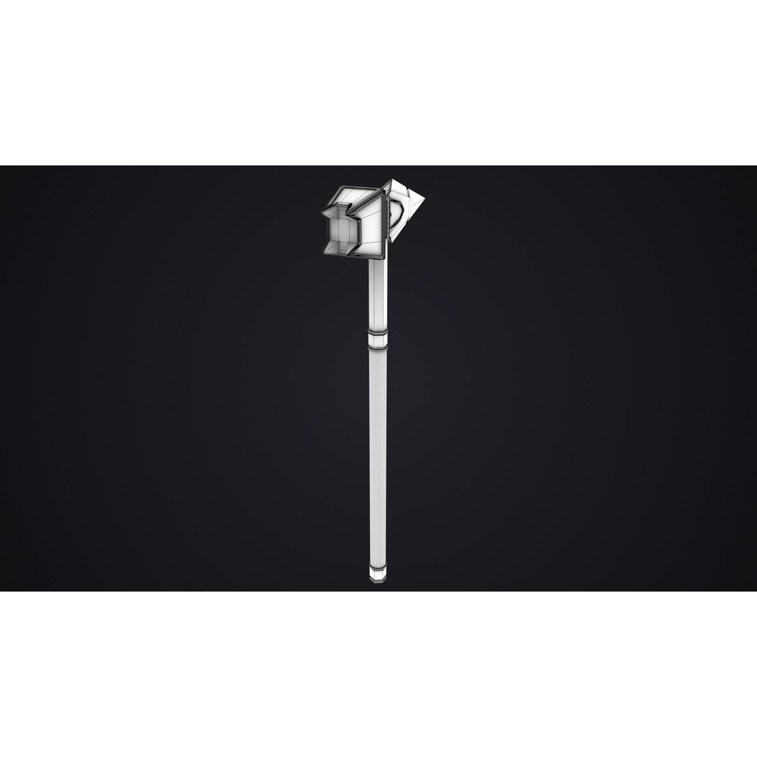 Battle Hammer 3D Model – Low Poly PBR Game Asset, FBX, OBJ - View 23
