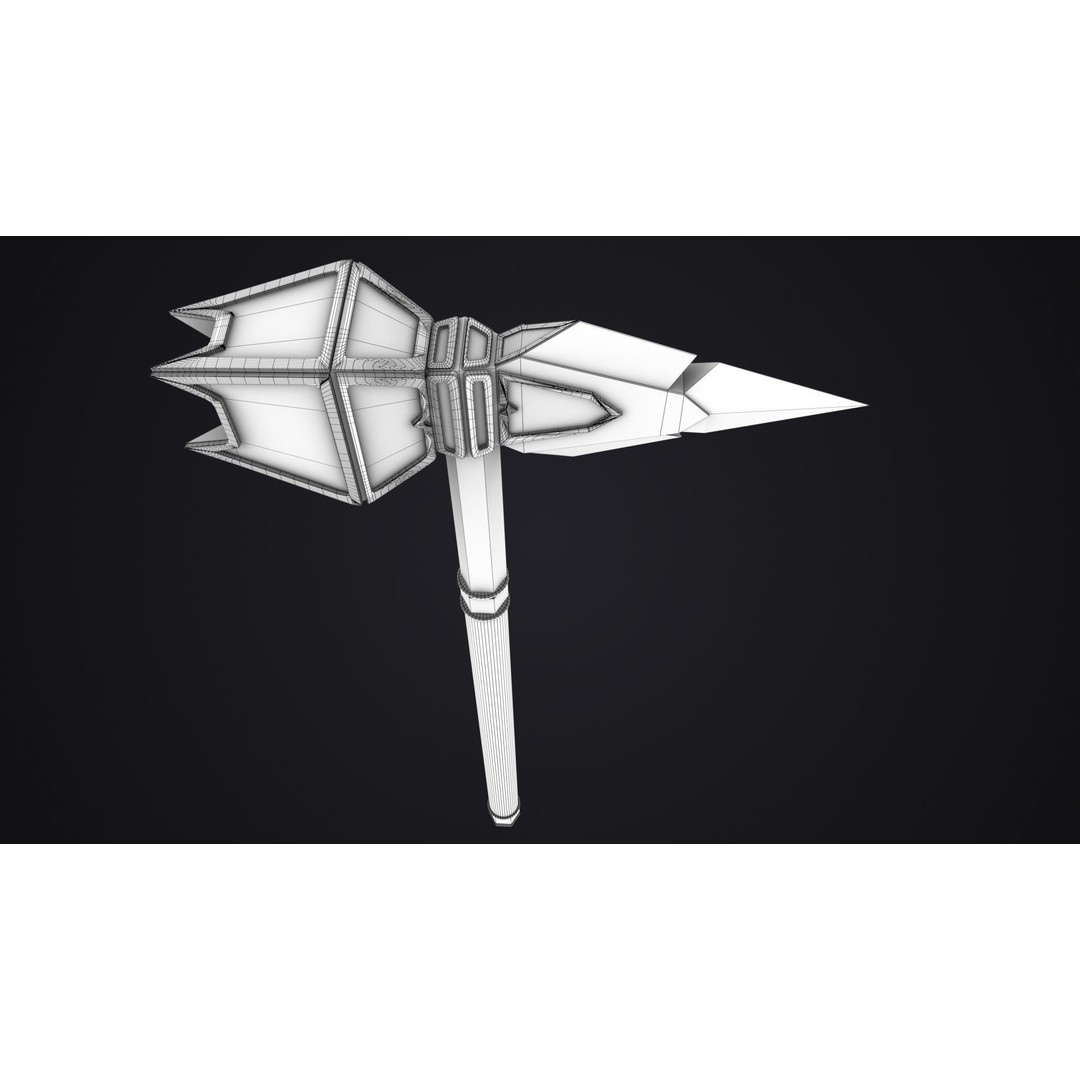 Battle Hammer 3D Model – Low Poly PBR Game Asset, FBX, OBJ - View 29