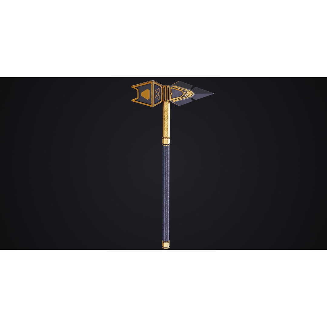 Battle Hammer 3D Model – Low Poly PBR Game Asset, FBX, OBJ - View 3
