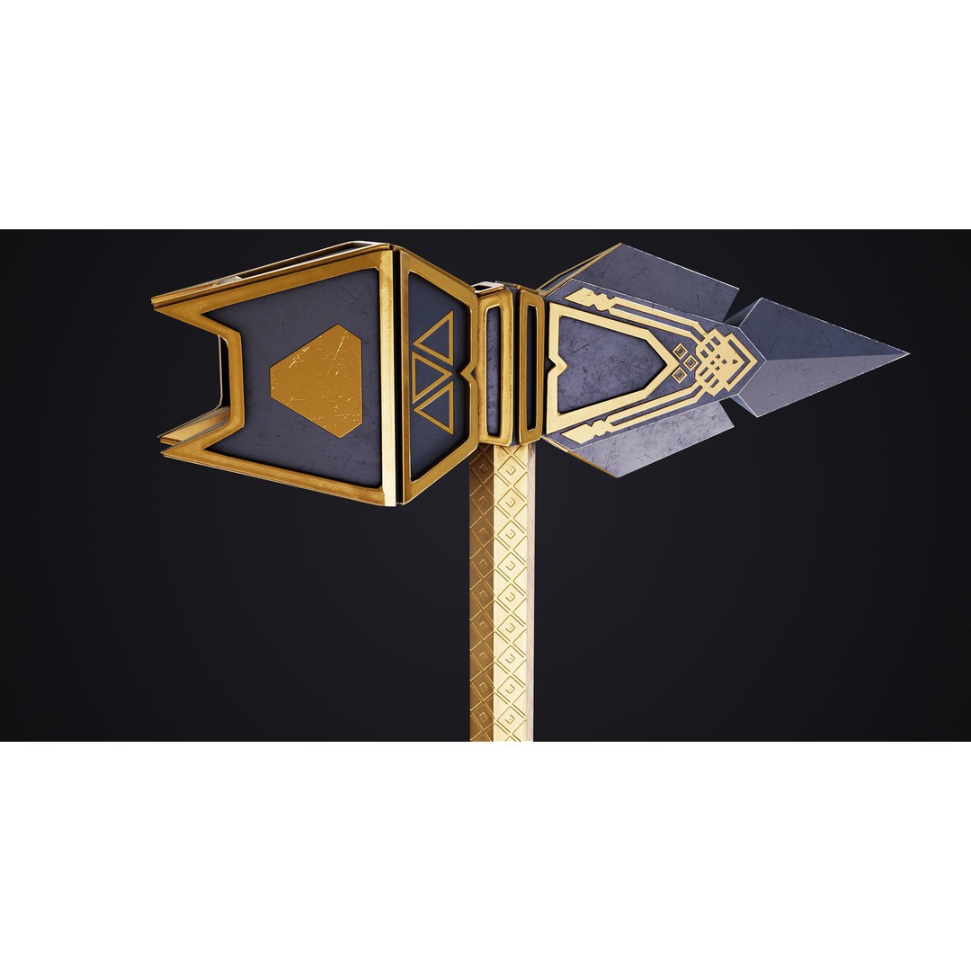Battle Hammer 3D Model – Low Poly PBR Game Asset, FBX, OBJ - View 7