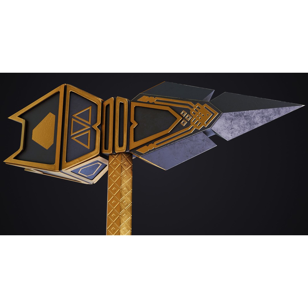 Battle Hammer 3D Model – Low Poly PBR Game Asset, FBX, OBJ - View 9