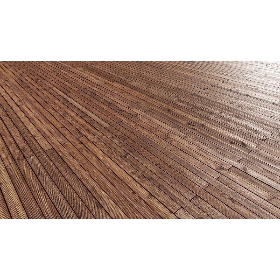 Wood Floor 3D Model – Seamless PBR Terrace Textures, 8K/4K/2K