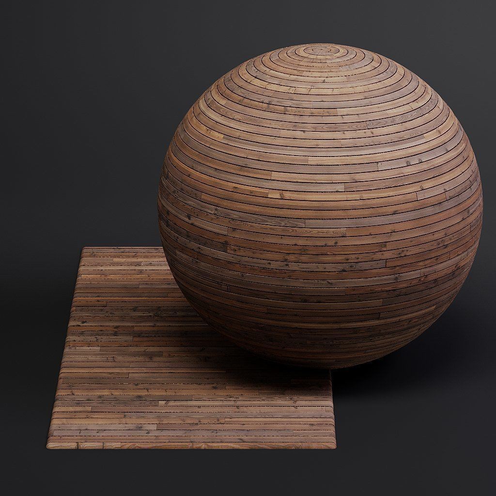Wood Floor 3D Model – Seamless PBR Terrace Textures, 8K/4K/2K - View 17