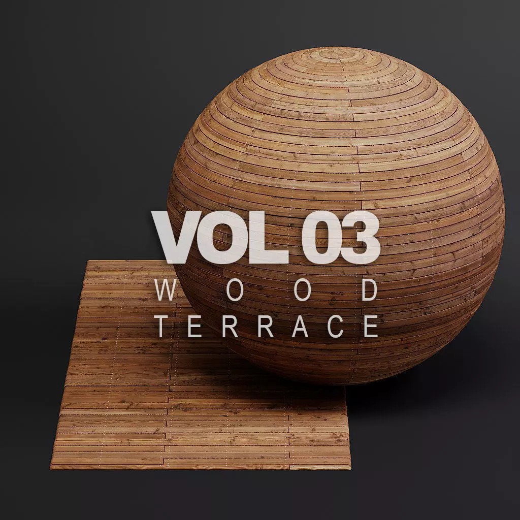 Wood Floor 3D Model – Seamless PBR Terrace Textures, 8K/4K/2K - View 2