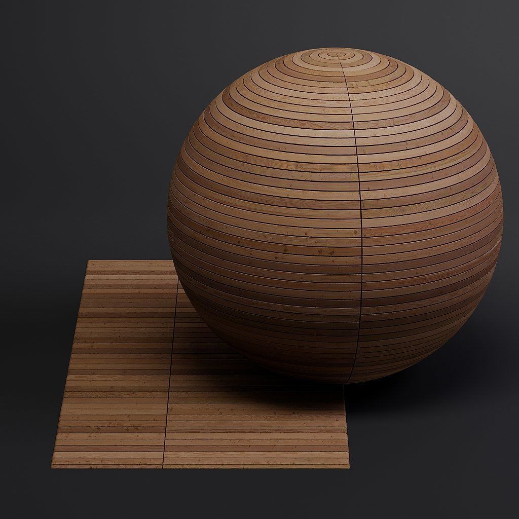 Wood Floor 3D Model – Seamless PBR Terrace Textures, 8K/4K/2K - View 21
