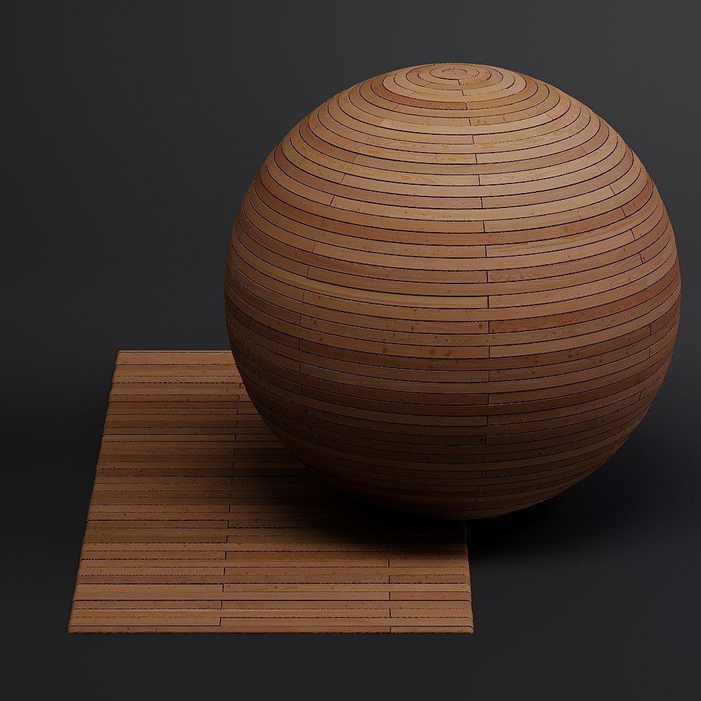 Wood Floor 3D Model – Seamless PBR Terrace Textures, 8K/4K/2K - View 29