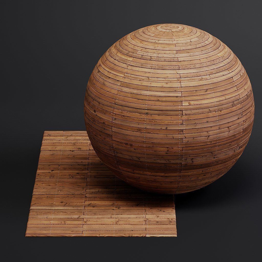 Wood Floor 3D Model – Seamless PBR Terrace Textures, 8K/4K/2K - View 37