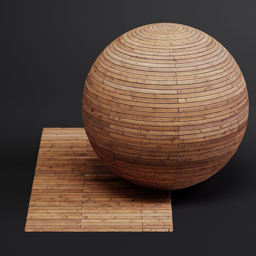 Wood Floor 3D Model – Seamless PBR Terrace Textures, 8K/4K/2K - View 5